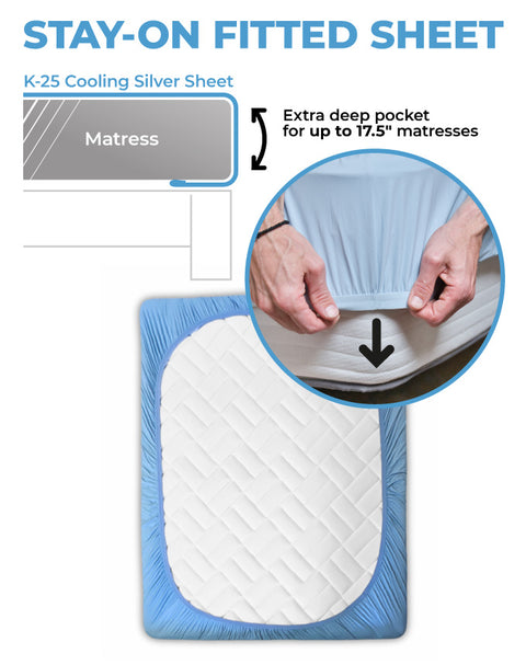 Cooling Silver Fitted Sheet