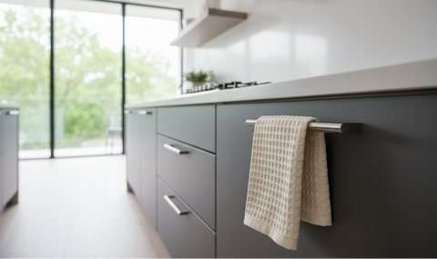 WAFFEL KITCHEN TOWEL IN MODERN KITCHEN 